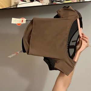 Cider Brown Cropped Cap-Sleeve Top